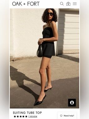 OAK + FORT Black Asymmetrical Pencil Top
